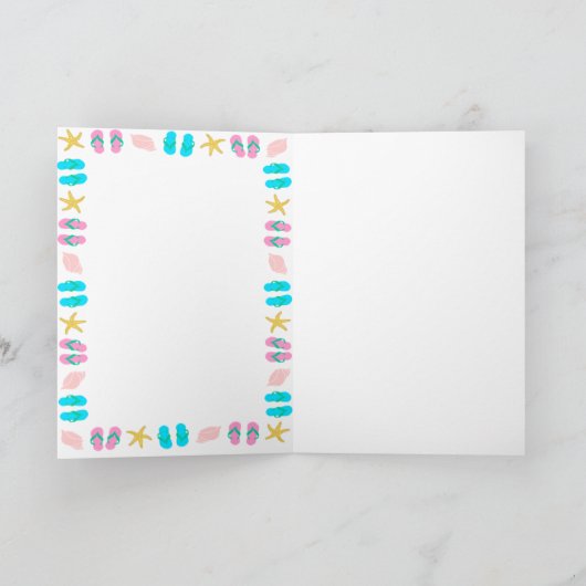 かわいい子供の誕生日プールパーティーありがとう サンキューカード (内部)