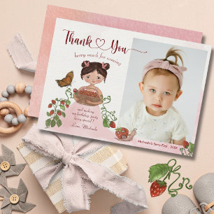 かわいい子供の誕生日写真 ありがとうカード サンキューカード