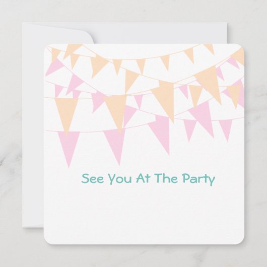 かわいい子供の誕生日招待状カード 招待状 (裏面)