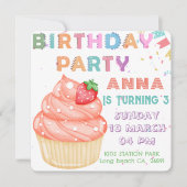 かわいい子供の誕生日招待状カード 招待状 (正面)