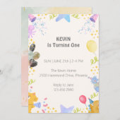 かわいい子供の誕生日招待状 招待状 (正面/裏面)