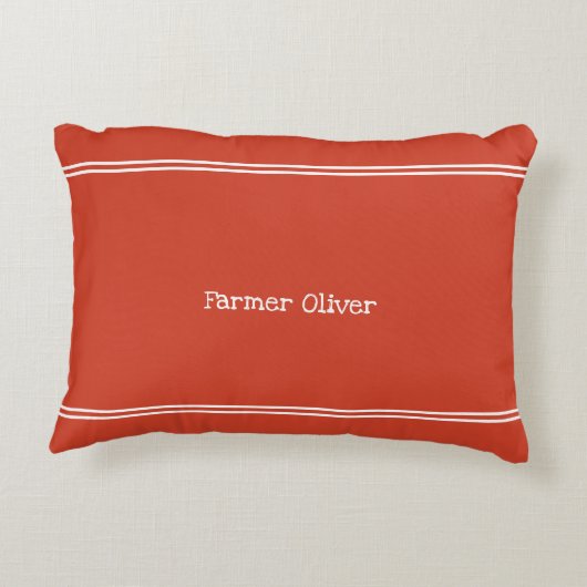 かわいい子供の農家パターン名前入り アクセントクッション (裏面)