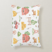 かわいい子供の農家パターン - 名前入り アクセントクッション (正面(垂直))