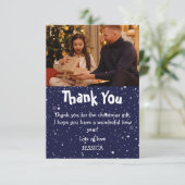 かわいい子供の雪の写真 クリスマス サンキューカード (スタンド正面)