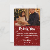 かわいい子供の雪の写真 クリスマス サンキューカード (正面)