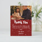 かわいい子供の雪の写真 クリスマス サンキューカード (スタンド正面)