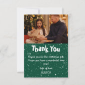 かわいい子供の雪の写真 クリスマス サンキューカード (正面)