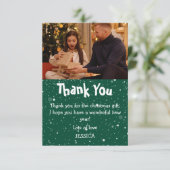 かわいい子供の雪の写真 クリスマス サンキューカード (スタンド正面)