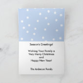 かわいい子供の雪片が付いている雪のサンタの歩く シーズンカード (内部)