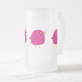 かわいい子供の鳥 フロストグラスビールジョッキ (正面右)