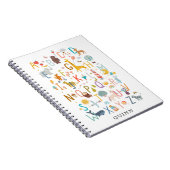 かわいい子供のABCアルファベットイラスト 名前付き ノートブック (右側)