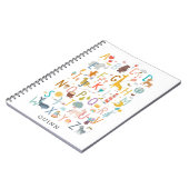 かわいい子供のABCアルファベットイラスト 名前付き ノートブック (左側)