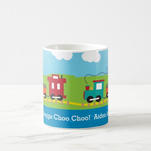 かわいい子供のChoo Chooの列車 コーヒーマグカップ (中央)