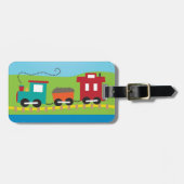 かわいい子供のChoo Chooの列車 ラゲッジタグ (正面横)