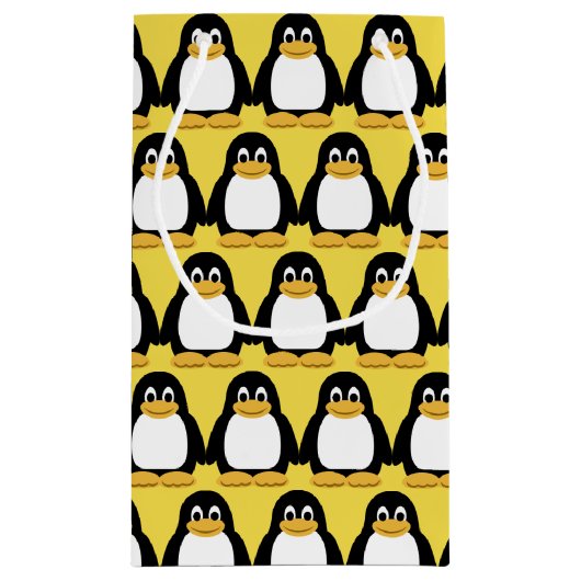 かわいい子供のPenquinの動物の動物園の誕生会 スモールペーパーバッグ (裏面)