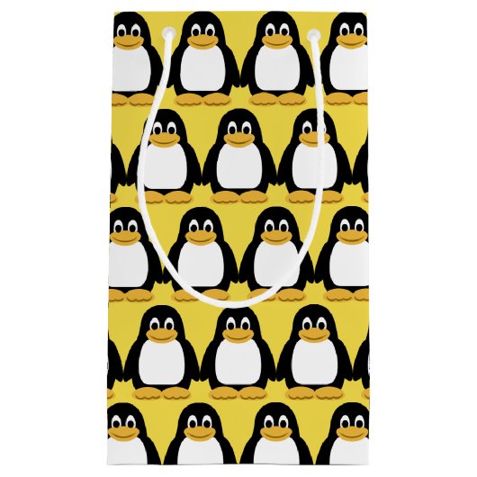 かわいい子供のPenquinの動物の動物園の誕生会 スモールペーパーバッグ (正面)