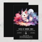 かわいい子供オオカミ誕生日 招待状 (正面/裏面)