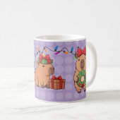 かわいい子供カピバラクリスマス コーヒーマグカップ (正面右)