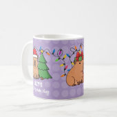 かわいい子供カピバラクリスマス コーヒーマグカップ (正面左)