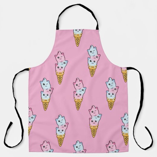 かわいい子供カラフルたちは抽象的にアイスクリームをパターン エプロン (正面)
