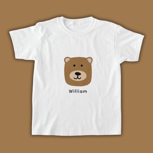 かわいい子供クマの頭 Tシャツ