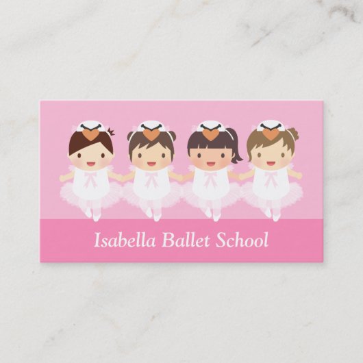 かわいい子供バレリーナバレエダンス学校インストラクター 名刺 (正面)