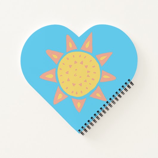 かわいい子供ユニコーンレインボーカラフルハート型 ノートブック (裏面)