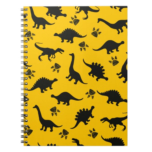 かわいい子供向け恐竜柄 カラフルな恐竜が  ノートブック (正面)