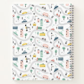 かわいい子供向け漫画道路車手描きパターン ノートブック (裏面)