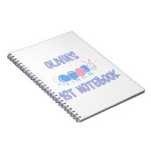 かわいい子供向け落書きワームの絵の名入れノート ノートブック (右側)