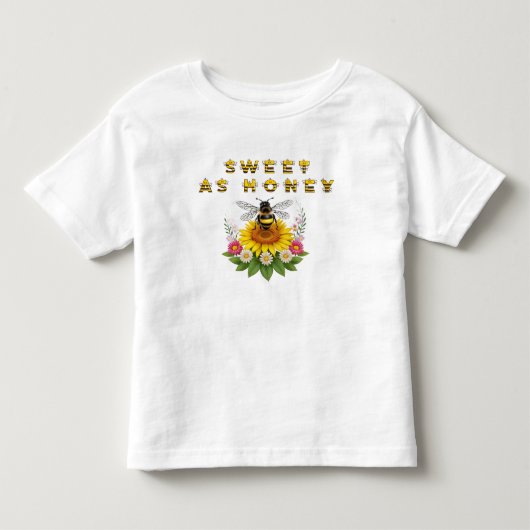 🐝 かわいい子供服のミツバチデザイン 🐝 トドラーTシャツ (正面)