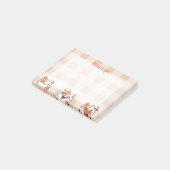 かわいい子供用名前入り漫画ねこキャラクター ポストイット (アングル)