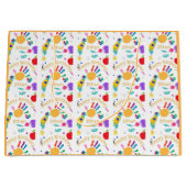 かわいい子供用ABCハンドペイント123 HB ラージペーパーバッグ (正面)