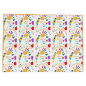 かわいい子供用ABCハンドペイント123 HB ラージペーパーバッグ (裏面)