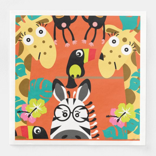 かわいい子供部屋のジャングル動物の装飾 (正面)