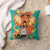 かわいい子供部屋のジャングル動物の装飾 クッション (ブランケット)