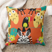 かわいい子供部屋のジャングル動物の装飾 クッション (ブランケット)