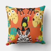 かわいい子供部屋のジャングル動物の装飾 クッション (裏面)