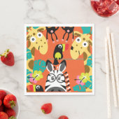 かわいい子供部屋のジャングル動物の装飾 スタンダードランチョンナプキン (インサイチュ)