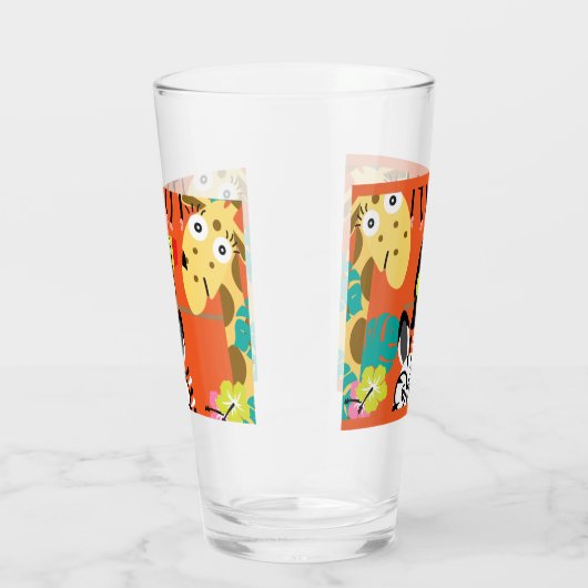 かわいい子供部屋のジャングル動物の装飾 タンブラーグラス (右)