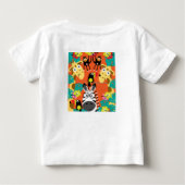 かわいい子供部屋のジャングル動物の装飾 ベビーTシャツ (裏面)