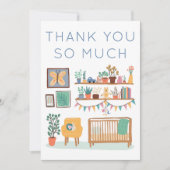 かわいい子供部屋の赤ちゃんシャワーギフト サンキューカード (正面)