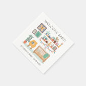 かわいい子供部屋イラストレーションカスタムベビーシャワー スタンダードカクテルナプキン (角)