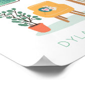 かわいい子供部屋イラストレーションカスタムベビー名 ポスター (角)