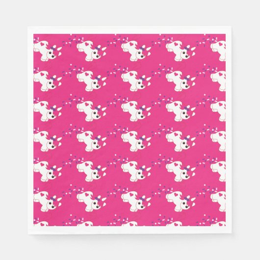 かわいい子供部屋ユニコーンデコール スタンダードランチョンナプキン (正面)