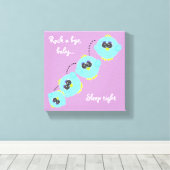 かわいい子供部屋ルーム鳥の漫画 キャンバスプリント (インサイチュ (ウッドフロア))