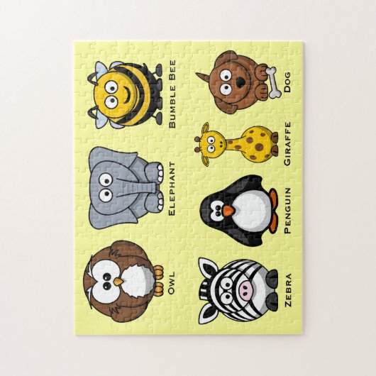 かわいい子供ABCの漫画によって分類される動物 ジグソーパズル (縦)