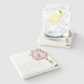 かわいい子描どもピンクの花植物学の母の日 ストーンコースター (横)