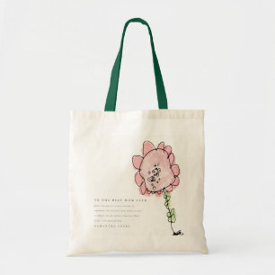 かわいい子描育ちのピン最高のクの花の日 トートバッグ