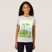 かわいい子最高の猫と友達 Tシャツ (正面フル)